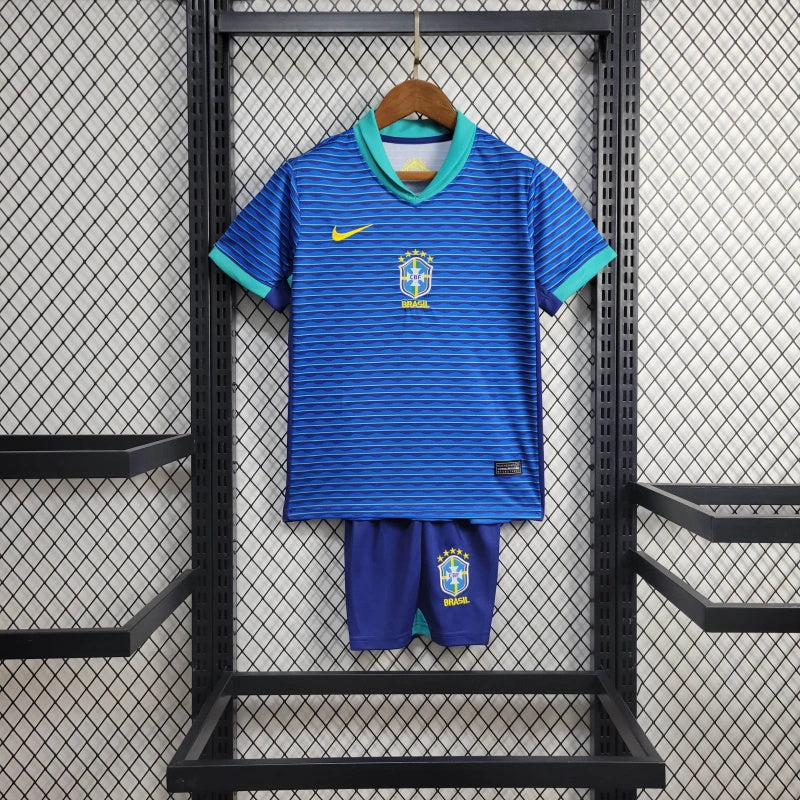 CAMISETA BRASIL II COPA AMÉRICA 2024 KIT PARA NIÑOS