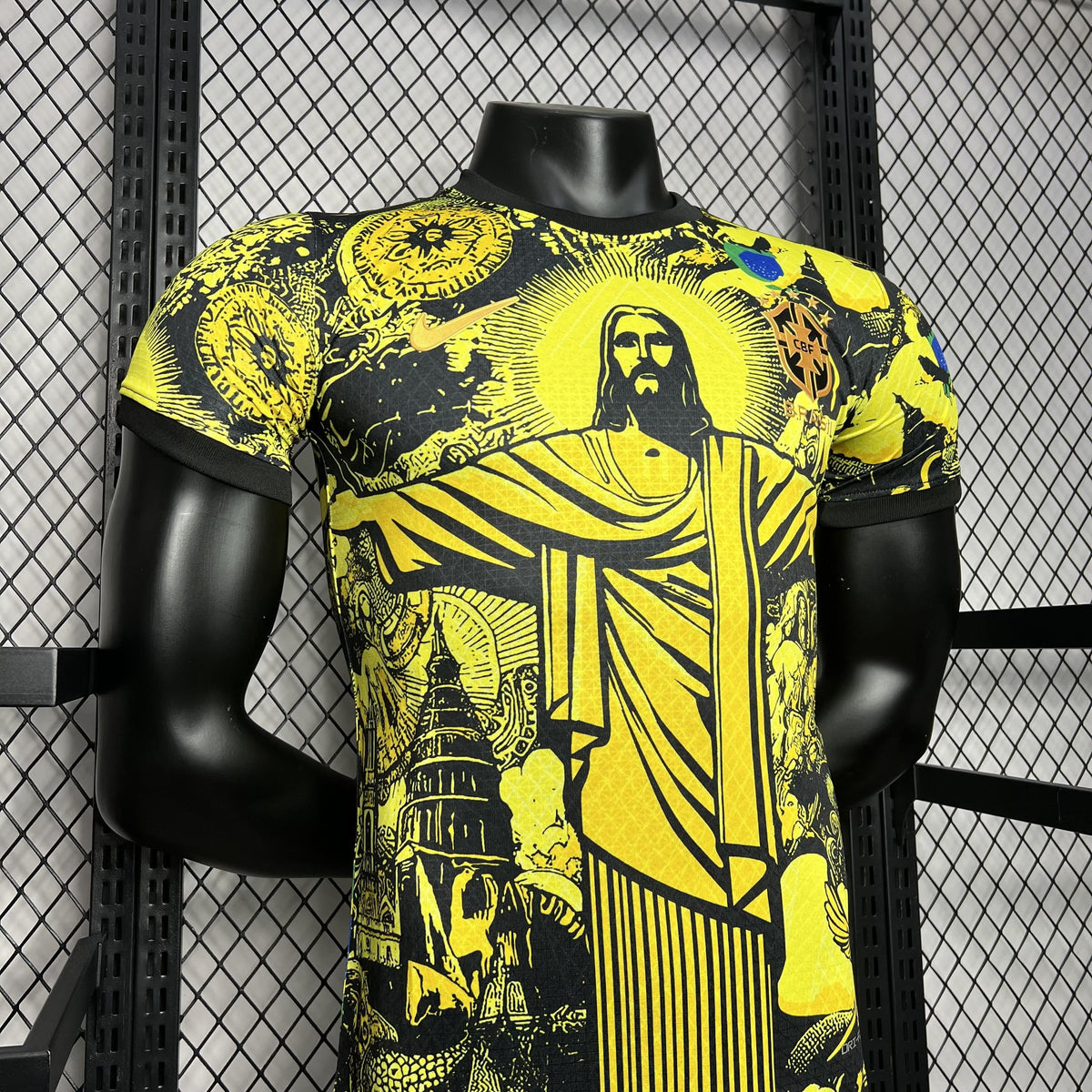 CAMISETA BRASIL EDICIÓN ESPECIAL JESÚS CRISTO 2024 HOMBRES (VERSIÓN DEL JUGADOR) - AMARILLO